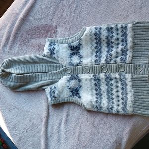 Girls XL Faux Fur Sweater Vest Grey and White